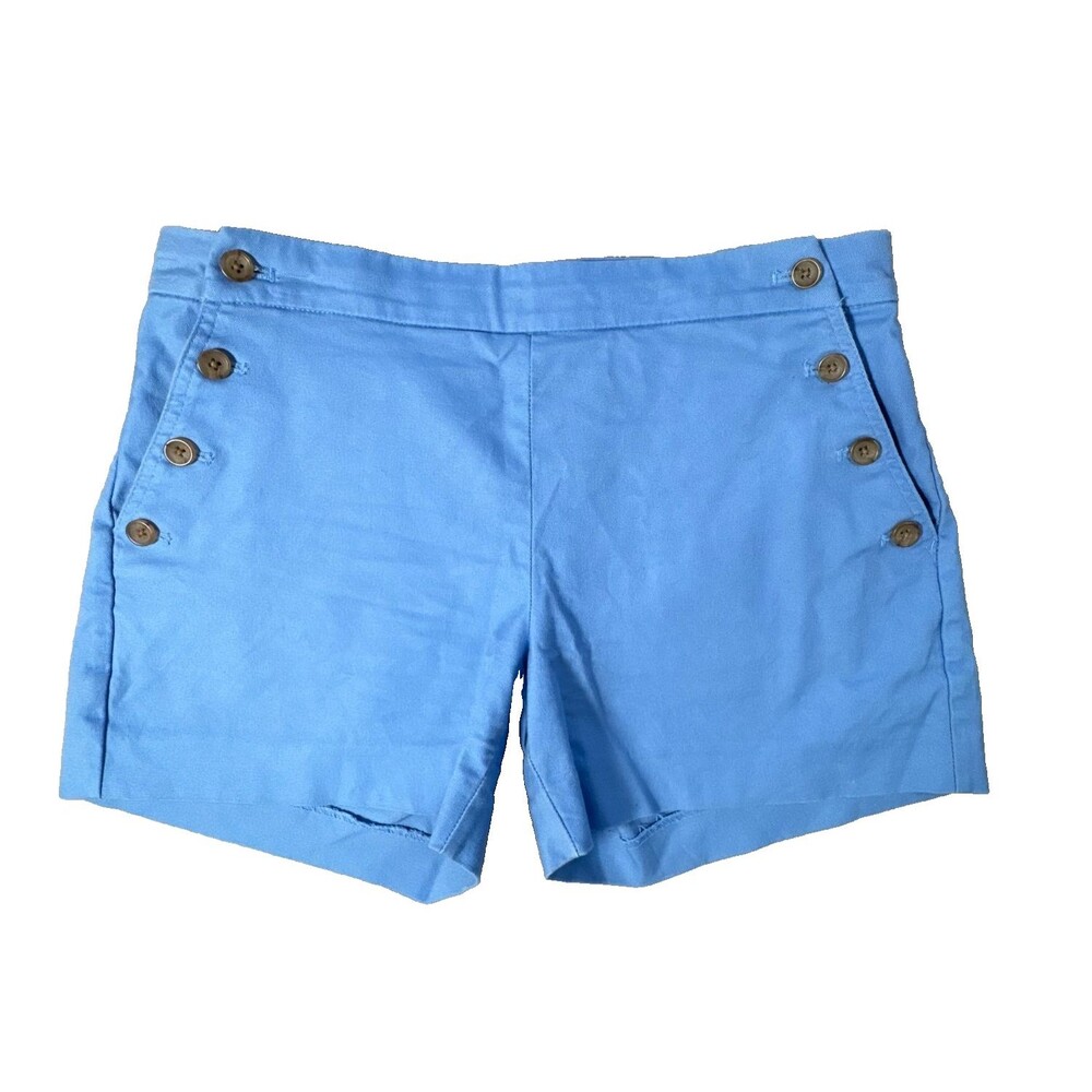 Banana Republic Womens Blue Chino Shorts Size 2 High Rise Stretch Casual